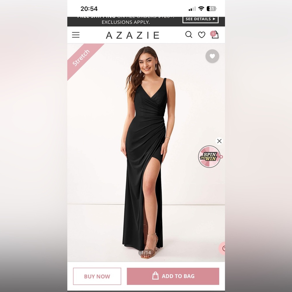 Azazie Leandra Black Bridesmaid Dress